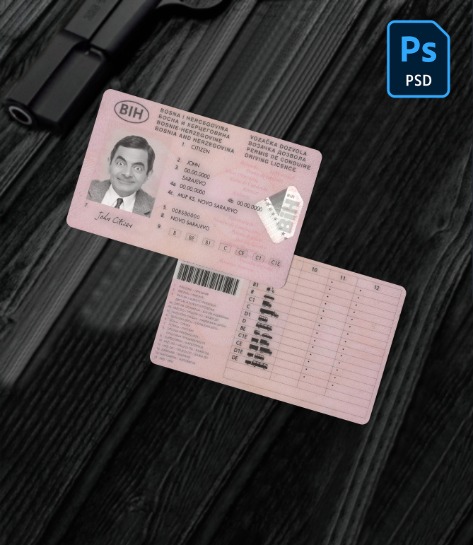 Bosnia and Herzegovina driving license PSD